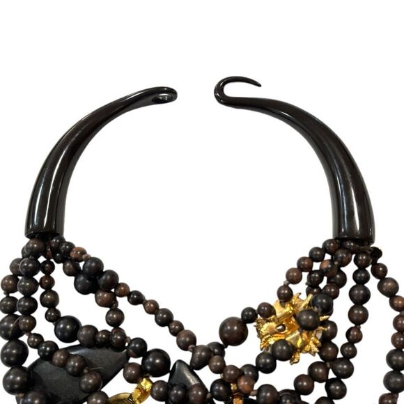 ALEXIS BITTAR Lucite Pendants with Crystal & Stone Accents Statement Necklace - Picture 6 of 10